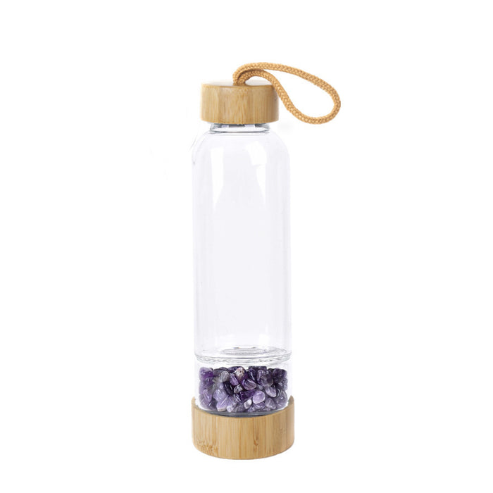 Natural crystal gravel water bottle