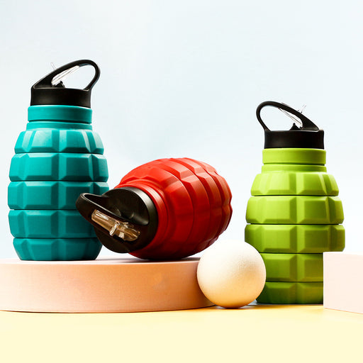 Foldable Water Bottle Food Grade Silicone Cycling Hiking Kettle With Hook