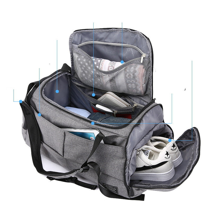 Large capacity wet and dry gym bag