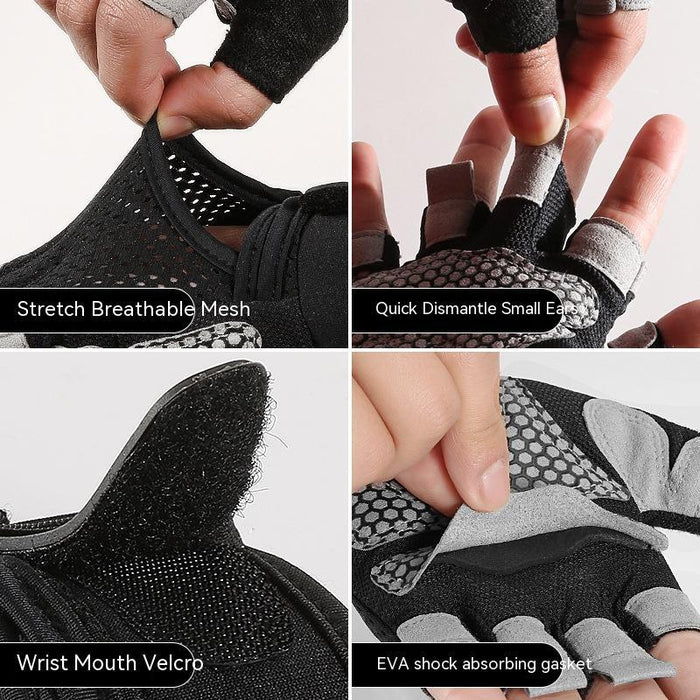 Sports Weightlifting Breathable Non-slip Silicone Half Finger Gloves