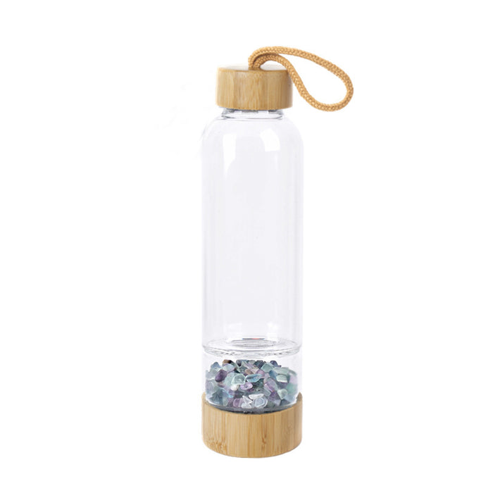 Natural crystal gravel water bottle