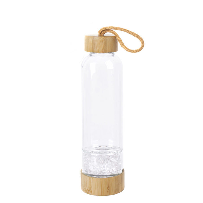 Natural crystal gravel water bottle