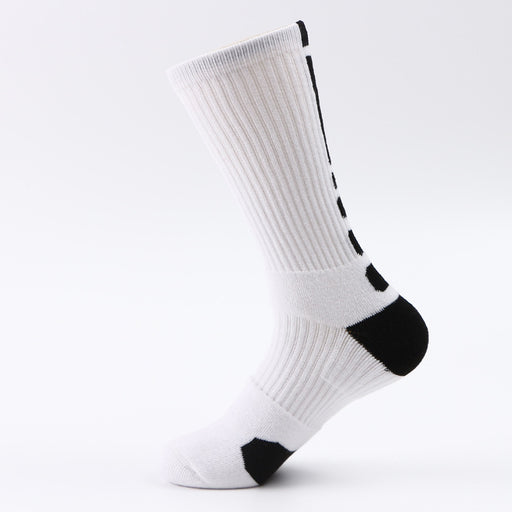 Classic High Top Towel Bottom Sports Socks Terry Thickening Antiskid Elite Basketball Socks Men's High Tube Socks