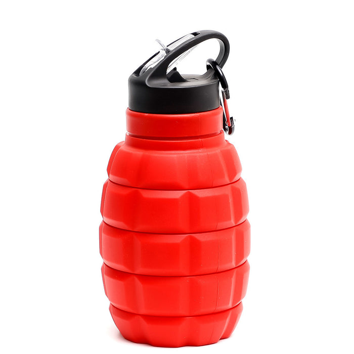 Foldable Water Bottle Food Grade Silicone Cycling Hiking Kettle With Hook