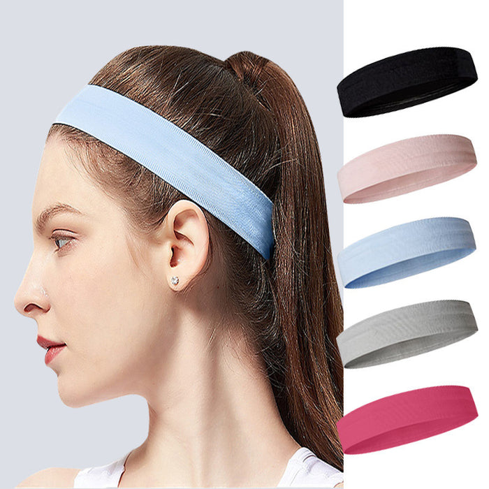 Non-slip Sports Antiperspirant Headband Nylon Monochromatic Headband Headwear